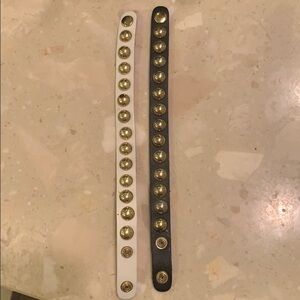 Black and white gold tone bracelets